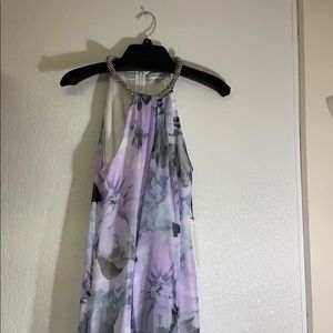 High neck long purple and blue CK dress NEW.